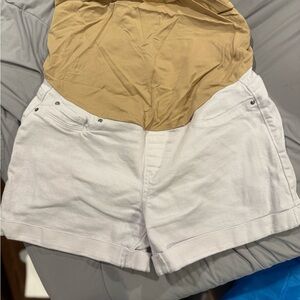 Signature by Levi Strauss Women's White Jean maternity Shorts
